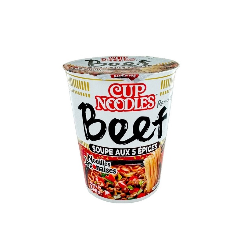 Soupe nouilles ramen bœuf aux 5 parfums NISSIN 63g Hongrie
