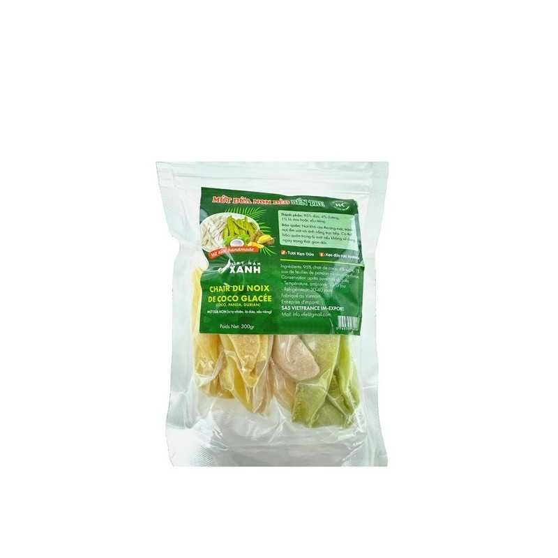 Chair du noix de coco glacée pandan ou durian BEN TRE 300g Vietna Chair du noix de coco glacée pandan ou durian BEN TRE 300g Vietna