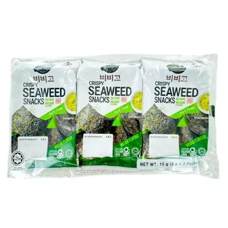 Algues croustillantes au wasabi BIBIGO 3x5g Corée du Su