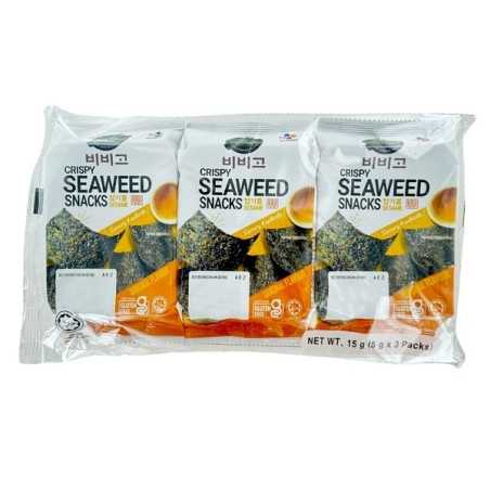 Algues croustillantes à l'huile de sésame BIBIGO 3x5g Corée du
