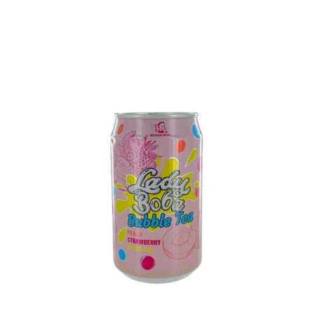 Buble tea thé noir pêche fraise HONG 320ml Taiwan