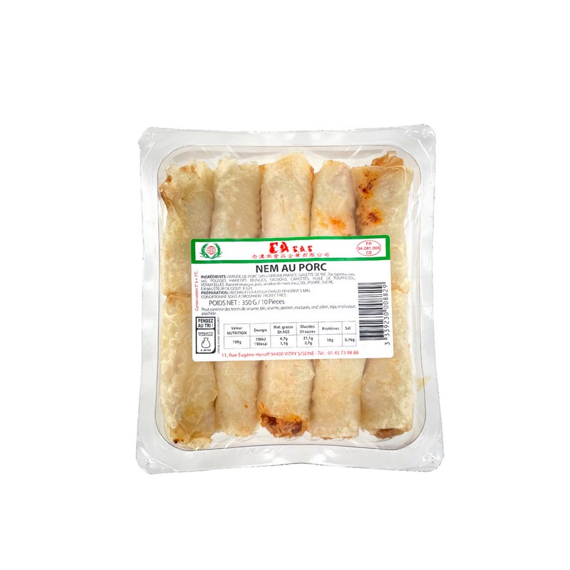 Nems au porc 10 pièces EURASIE FRERES 350g France - FRAIS