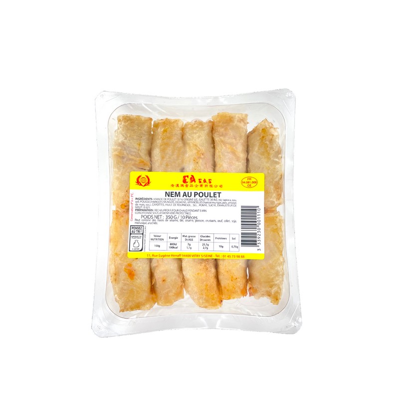 Nems au poulet 10 pièces EURASIE FRERES 350g France - FRAIS