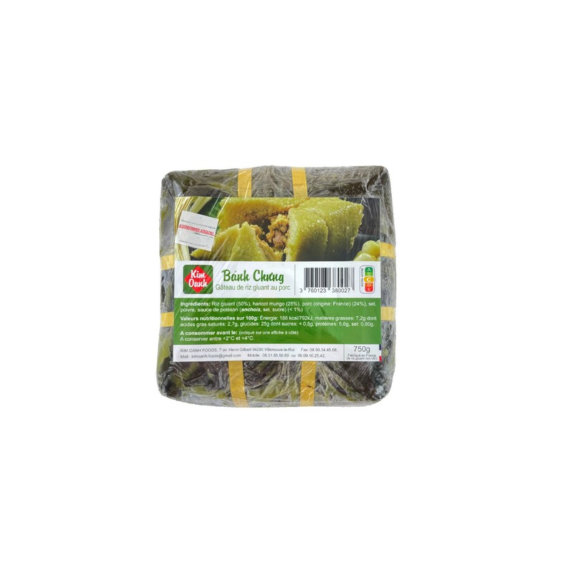 Gateau Riz Gluant Soja Porc Banh Chung KIM OANH 750g France - FRAIS