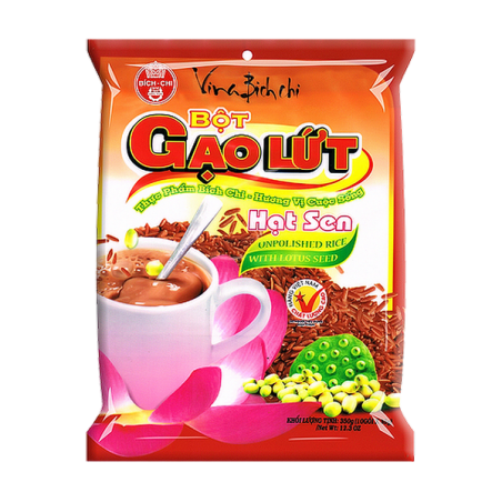 La preparación de la bebida de arroz lotus BICH CHI 350g de Vietnam