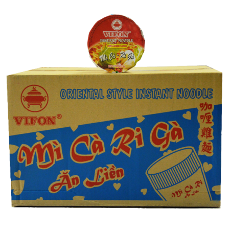 Zuppa di noodle di pollo al curry pollo Ciotola NGON NGON VIFON cartone 24x60g Vietnam