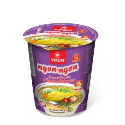Sopa de fideos de pollo Tazón NGON NGON VIFON de cartón 24x60g Vietnam