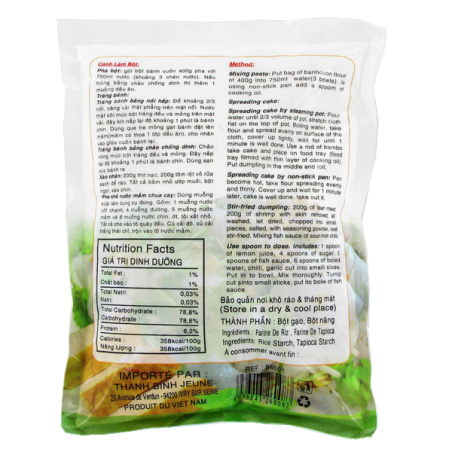 Farine raviolis banh cuon DRAGON OR 400g Vietnam