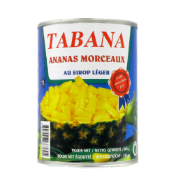 Ananas morceaux au sirop léger TABANA 565g France