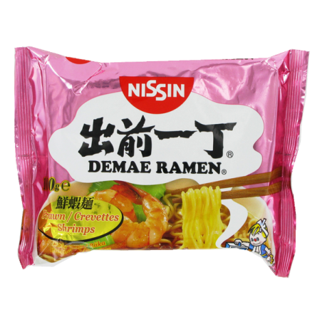 Sopa de fideos Ramen Demae camarón NISSIN 100g Hungría