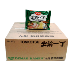 Soupe nouille Ramen Demae porc Tonkotsu NISSIN carton 30x100g Hongrie