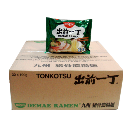 Mì tonkotsu ramen Demae NISSIN thùng carton 30x100g Hungary