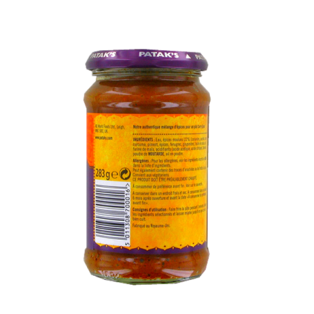 Curry paste extra hot PATAK'S 283g Royaume-Uni