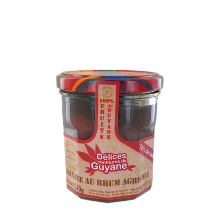 Confiture Banane au Rhum agricole 210g Guyane