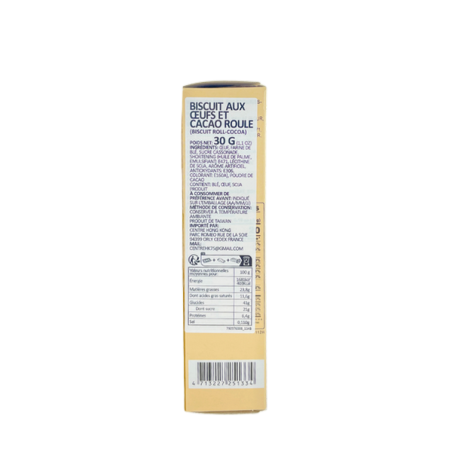 Biscuit aux œufs et cacao roule TAIWAN VILLAGE 30g Taiwan