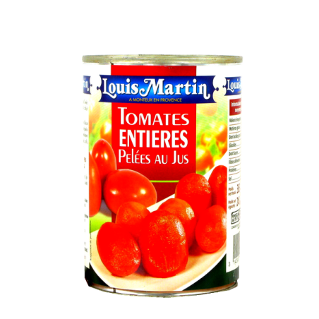 Cà chua nguyên hạt bóc vỏ với nước ép louis MARTIN 425g Pháp