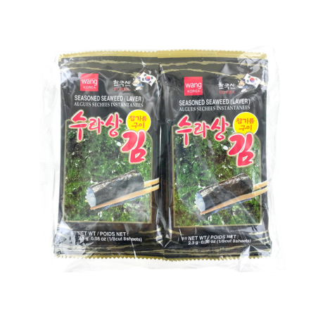 Rong biển rang khô ăn liền WANG 8x2.3g Hàn Quốc