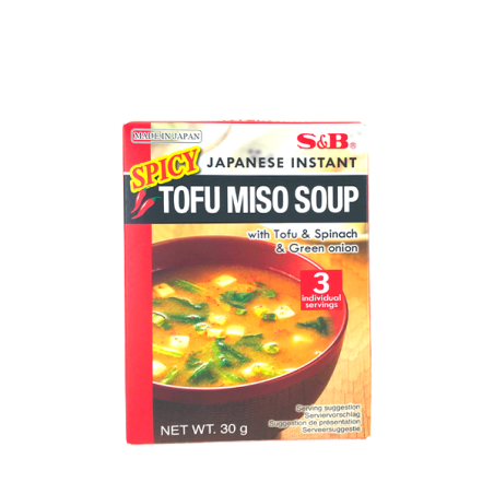 Súp miso đậu hủ cay ăn liền S&B 30g Nhật Bản
