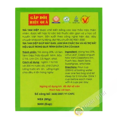 Trà giảm cân Tam Diệp thế hệ 2 HÙNG PHÁT 60g Việt Nam