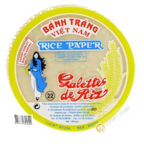 Feuille de riz 22cm pour nems JEUNE FILLE 400g Vietnam