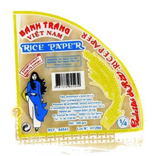 Feuille de riz triangle pour nems JEUNE FILLE 400g Vietnam