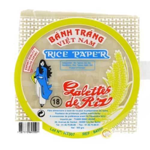 Feuille de riz 18cm carré pour nems JEUNE FILLE 400g Vietnam