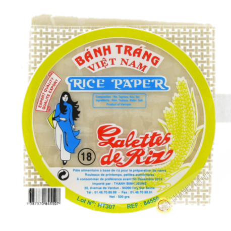 Rice paper 18cm square for nems FEUNE DAUGHTER 400g Vietnam