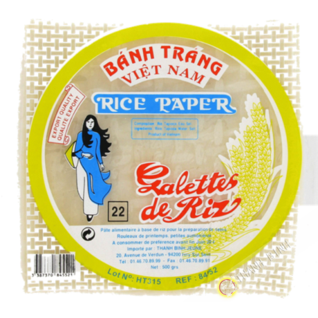 Rice paper 22cm square for nems FEUNE DAUGHTER 400g Vietnam