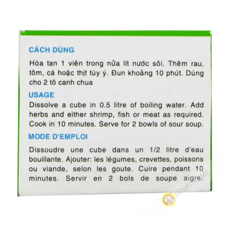 Cubo de sopa, dulce y agrio canh chua BAO LARGO 75g de Vietnam
