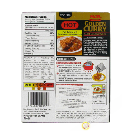 Preparare golden curry piccante con verdure SB 230g Giappone