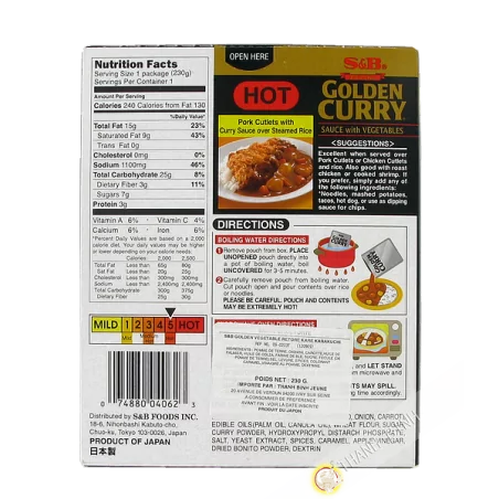 Sauce curry spicy SB 230g Japan