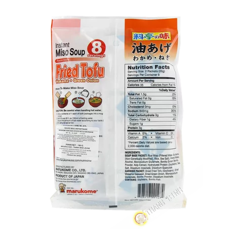 Sopa de miso con tofu frito instante MARUKOME 190g Japón