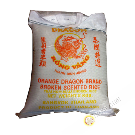 Riso profumato rotto 2 volte il DRAGON OR 5kg Thailandia