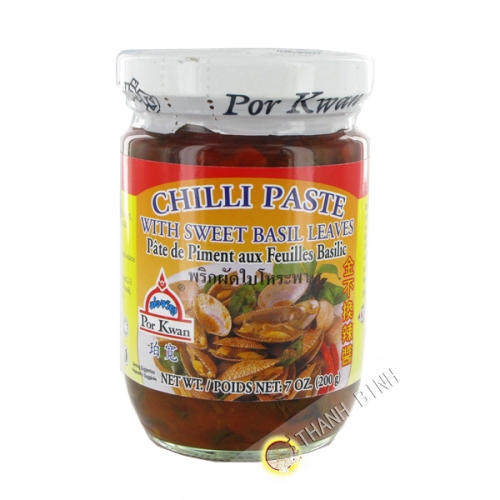 Pâte piment aux feuilles basilic POR KWAN 200g Thailande