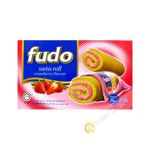 Bánh cuộn hương vị dâu tây Fudo 6x18g Malaysia