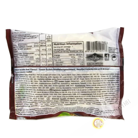 Zuppa di noodle con carne di manzo, YUM YUM 60g Thailandia