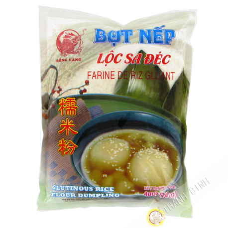 La harina de arroz glutinoso DRAGÓN de ORO 400g de Vietnam