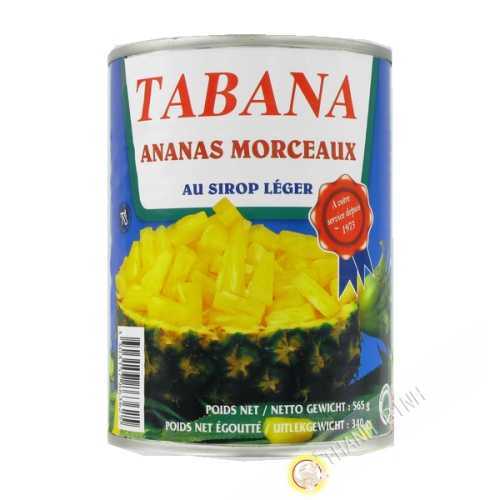 Ananas morceaux au sirop léger TABANA 565g France