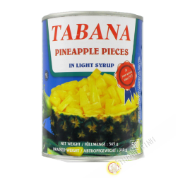 Ananas morceaux au sirop léger TABANA 565g France