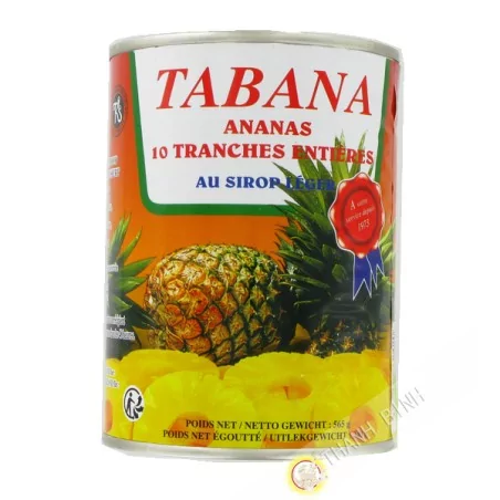 Ananas 10 scheiben, ganze sirup leicht TABANA 565g Frankreich
