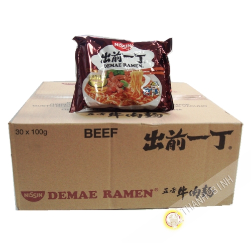 Soup noodle Ramen Demae booeuf NISSIN Cardboard 30pcsx100g Hungary