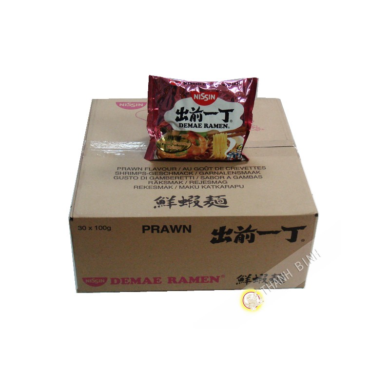 Soup noodle Ramen Demae shrimp NISSIN cardboard 30x100g Hungary