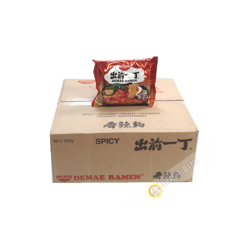 Soup noodle Ramen Demae spicy NISSIN cardboard 30x100g Hungary Soup noodle Ramen Demae spicy NISSIN cardboard 30x100g Hungary
