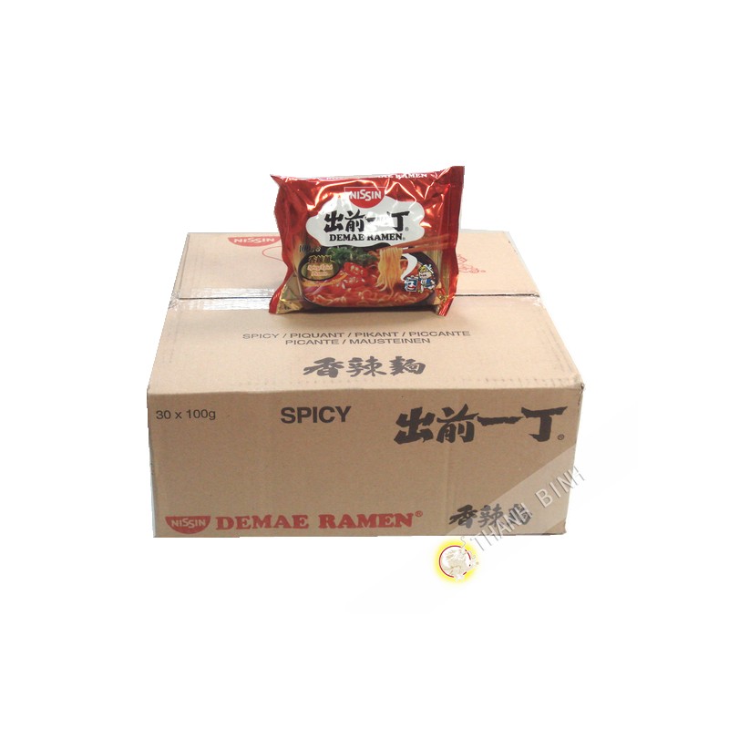 Zuppa di noodle Demae Ramen piccante NISSIN cartone 30x100g Ungheria
