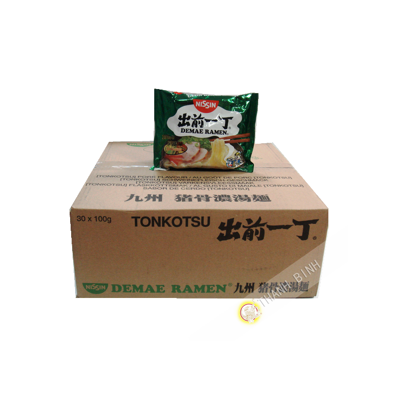 Soupe nouille Ramen Demae porc Tonkotsu NISSIN carton 30x100g Hongrie