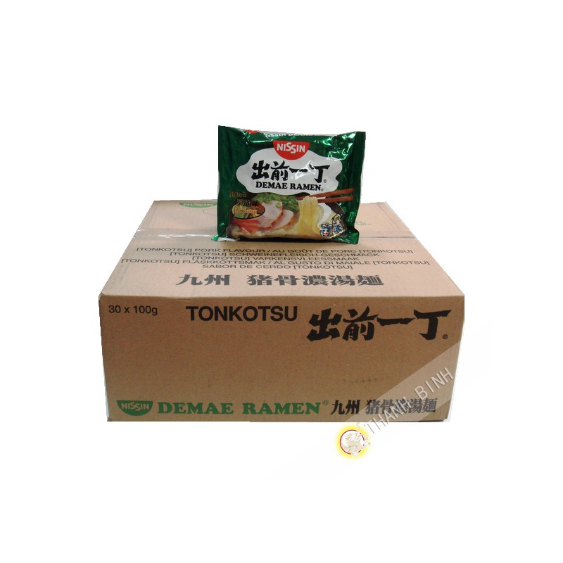 Zuppa di noodle Ramen Demae di maiale Tonkotsu NISSIN cartone 30x100g Ungheria