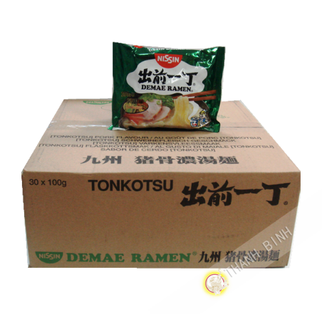 Soupe nouille Ramen Demae porc Tonkotsu NISSIN carton 30x100g Hongrie