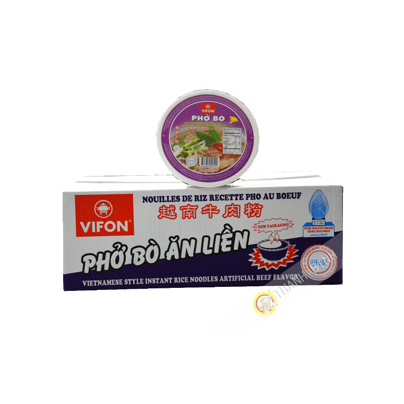 Soup pho beef bowl VIFON cardboard 12x70g Vietnam Soup pho beef bowl VIFON cardboard 12x70g Vietnam