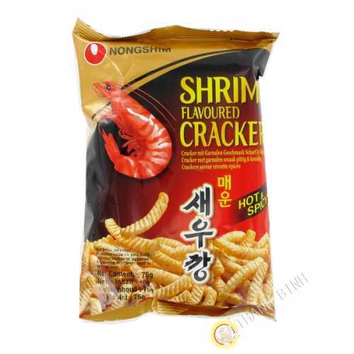 Los Chips de camarón picante NONGSHIM 75 g de Corea