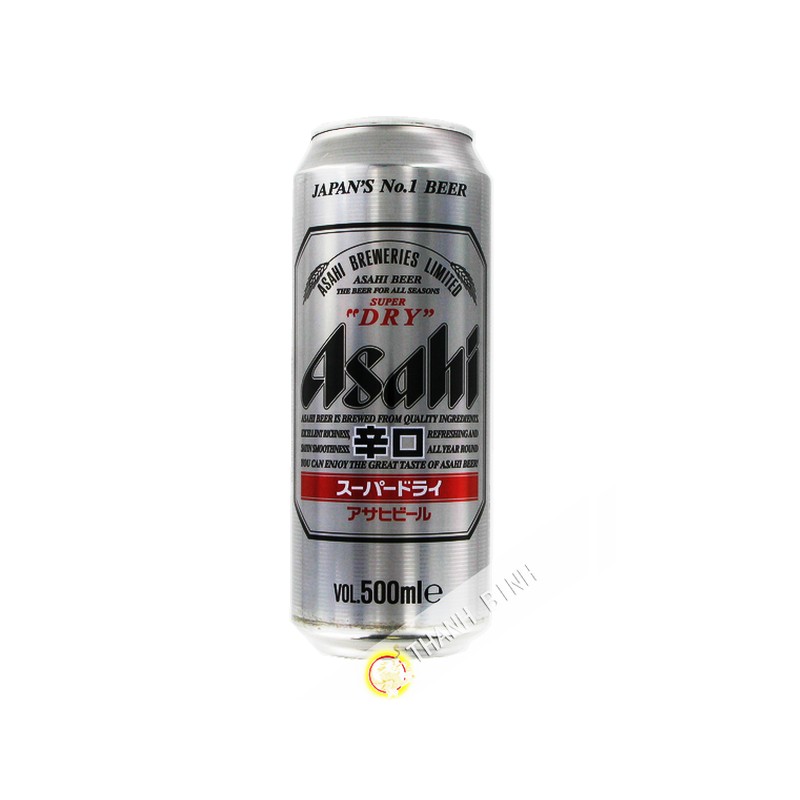 La cerveza Asahi Super Dry en una lata de 500ml Japón